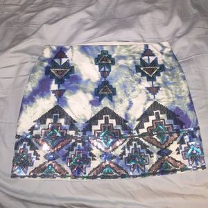 Express Sequin mini skirt